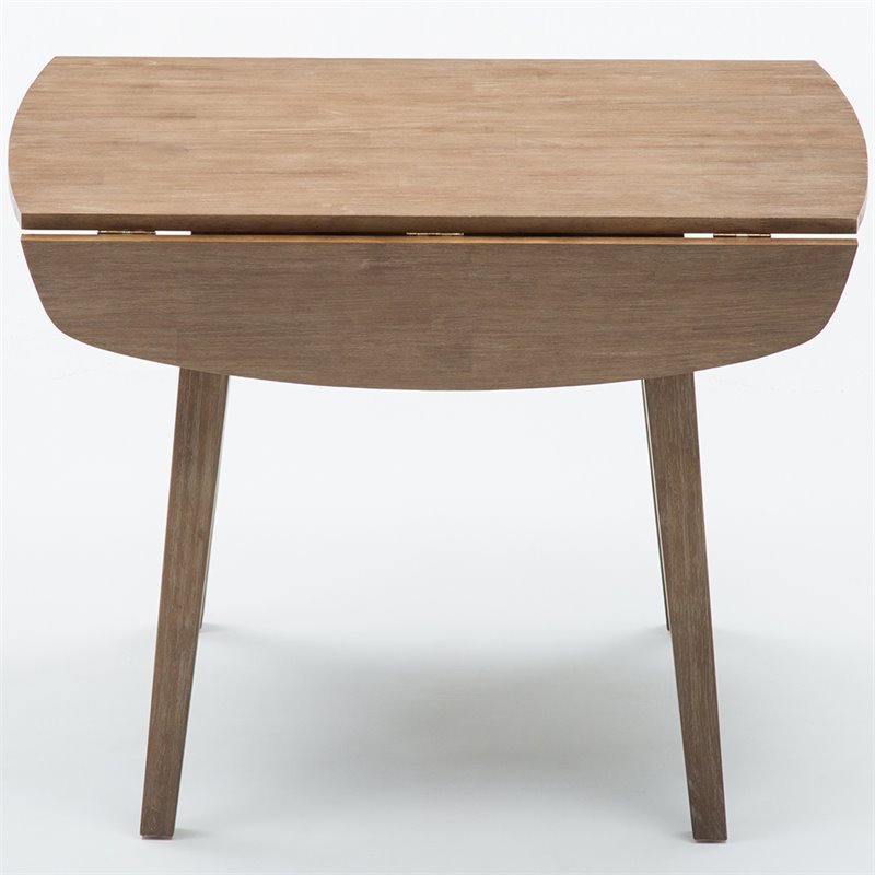 Home Square 3-Piece Set with Dining Table/2 Dining Chairs in Barnwood Wire-Brush