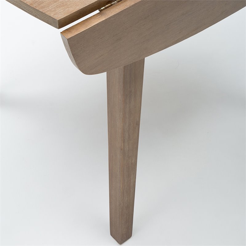 Home Square 3-Piece Set with Dining Table/2 Dining Chairs in Barnwood Wire-Brush