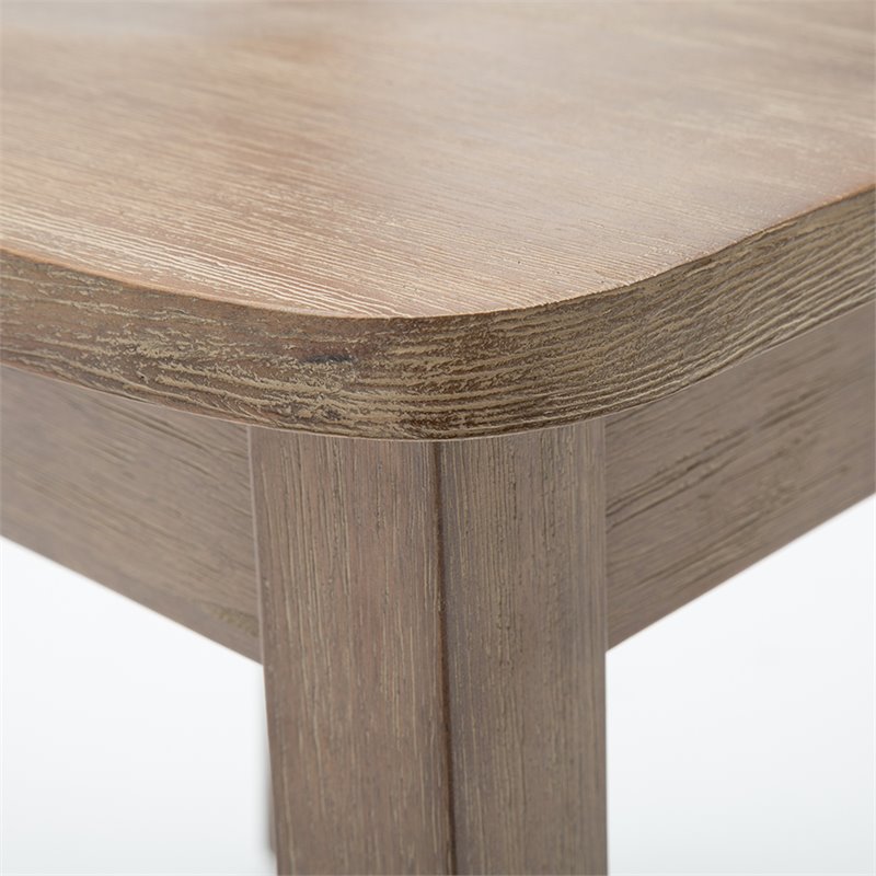 Home Square 3-Piece Set with Dining Table/2 Dining Chairs in Barnwood Wire-Brush