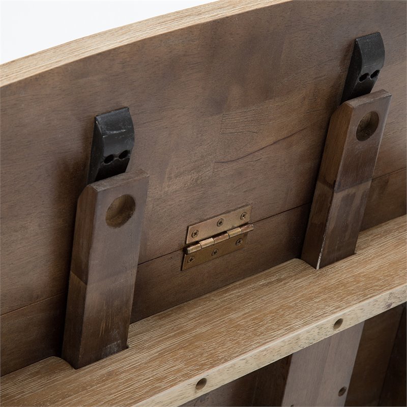 Home Square 3-Piece Set with Dining Table/2 Dining Chairs in Barnwood Wire-Brush