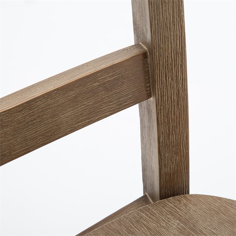 Home Square 3-Piece Set with Dining Table/2 Dining Chairs in Barnwood Wire-Brush