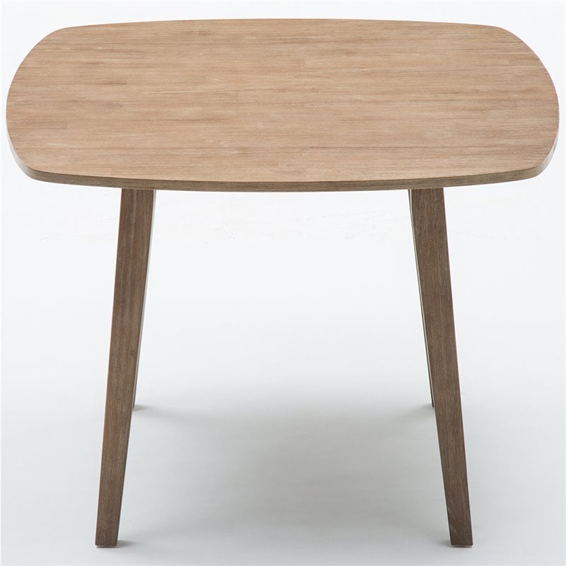 Home Square 3-Piece Set with Dining Table/2 Dining Chairs in Barnwood Wire-Brush