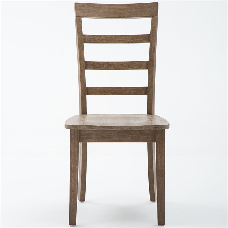 Home Square 3-Piece Set with Dining Table/2 Dining Chairs in Barnwood Wire-Brush