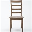 Home Square 3-Piece Set with Dining Table/2 Dining Chairs in Barnwood Wire-Brush