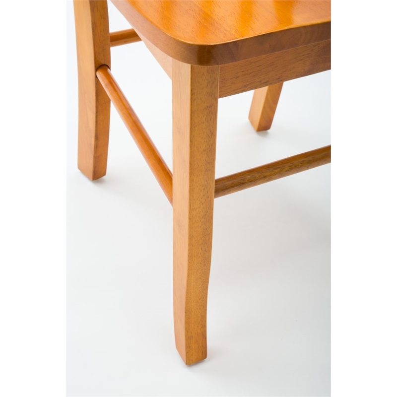 Home Square 4-Piece Set with 2 Dining Benches & 2 Dining Chairs in Oak