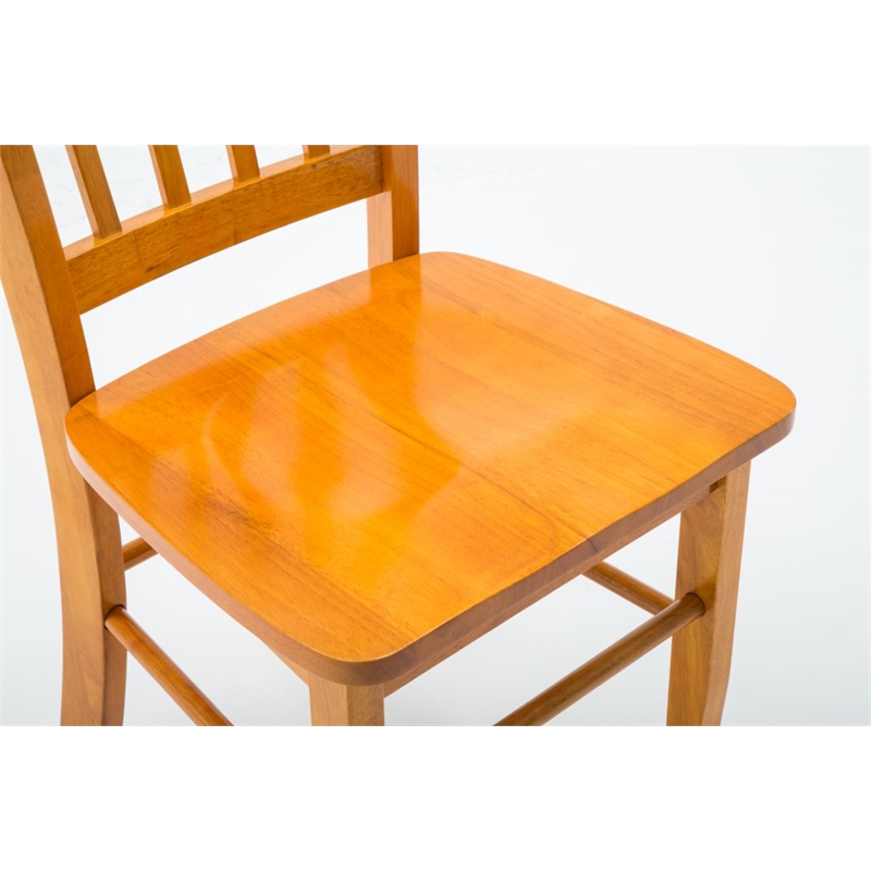 Home Square 4-Piece Set with 2 Dining Benches & 2 Dining Chairs in Oak