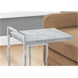 Home Square Wood Panel Top C Side Table in Gray and Chrome - Set of 2