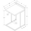 Home Square Wood Panel Top C Side Table in Gray and Chrome - Set of 2