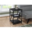 Home Square 2 Shelf Faux Marble Top Side Table in Black - Set of 2