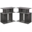 Home Square Contemporary Open Storage Wooden End Table in Gray - Set of 2