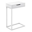 Home Square 1 Drawer Metal Accent Table in White Finish - Set of 2