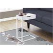 Home Square 1 Drawer Metal Accent Table in White Finish - Set of 2