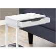 Home Square 1 Drawer Metal Accent Table in White Finish - Set of 2