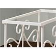Home Square Metal Glass Top Accent End Table in White - Set of 2