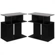 Home Square Open Storage Wooden End Table in Black and Gray - Set of 2