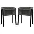 Home Square Faux Stone End Table in Gray and Black - Set of 2
