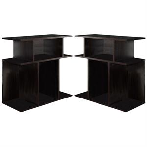 Home Square 24&quot Accent Side Table in Cappuccino Finish - Set of 2