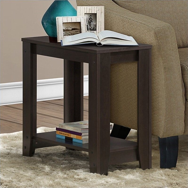 Home Square Accent Side Table in Cappuccino Finish - Set of 2