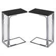 Home Square Accent Table in Black and Silver Finish - Set of 2