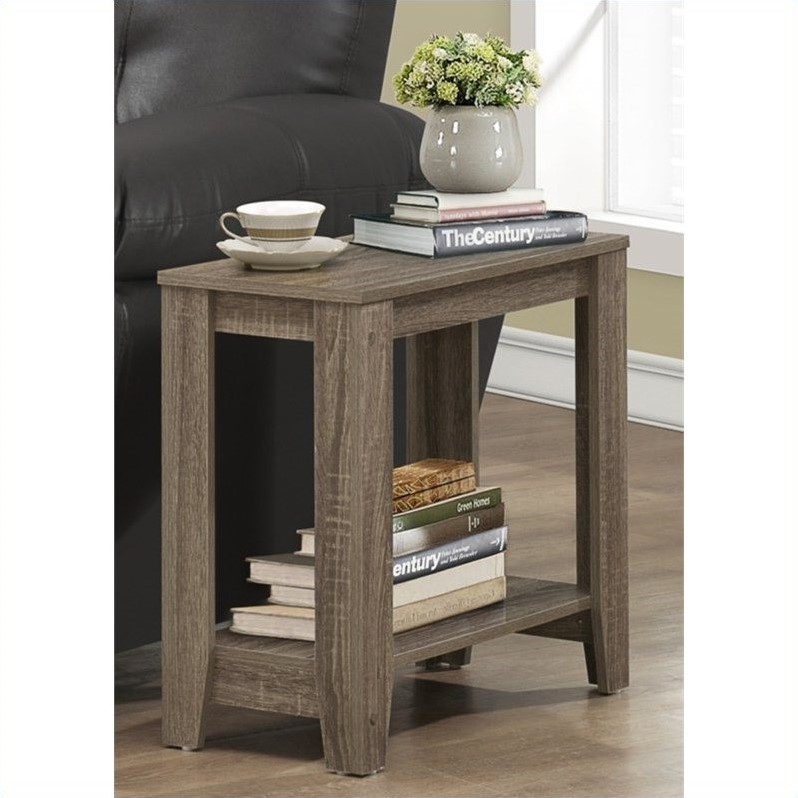 Home Square Accent Side Table in Dark Taupe Finish - Set of 2