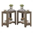 Home Square Accent Side Table in Dark Taupe Finish - Set of 2