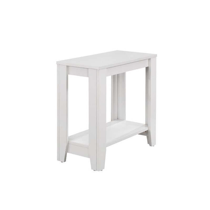 Home Square Sturdy Tapered Legs End Table in White Finish - Set of 2