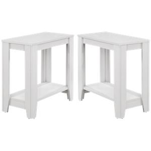 Home Square Sturdy Tapered Legs End Table in White Finish - Set of 2