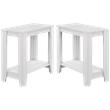 Home Square Sturdy Tapered Legs End Table in White Finish - Set of 2