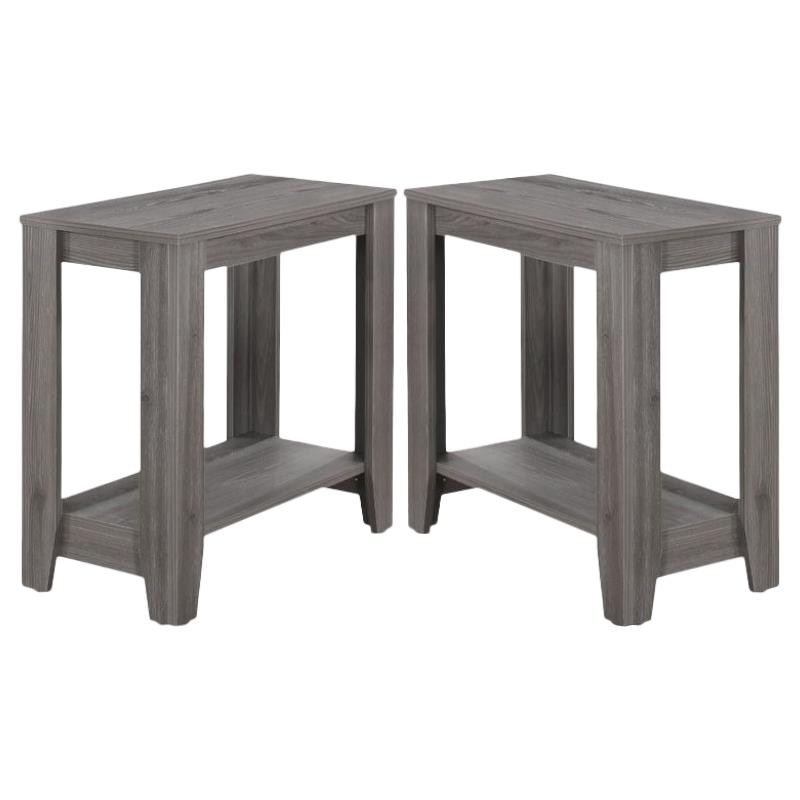 Home Square Sturdy Tapered Legs & Wood End Table in Gray - Set of 2
