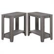 Home Square Sturdy Tapered Legs & Wood End Table in Gray - Set of 2
