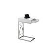 Home Square Metal End Table with Drawer in Glossy White - Set of 2