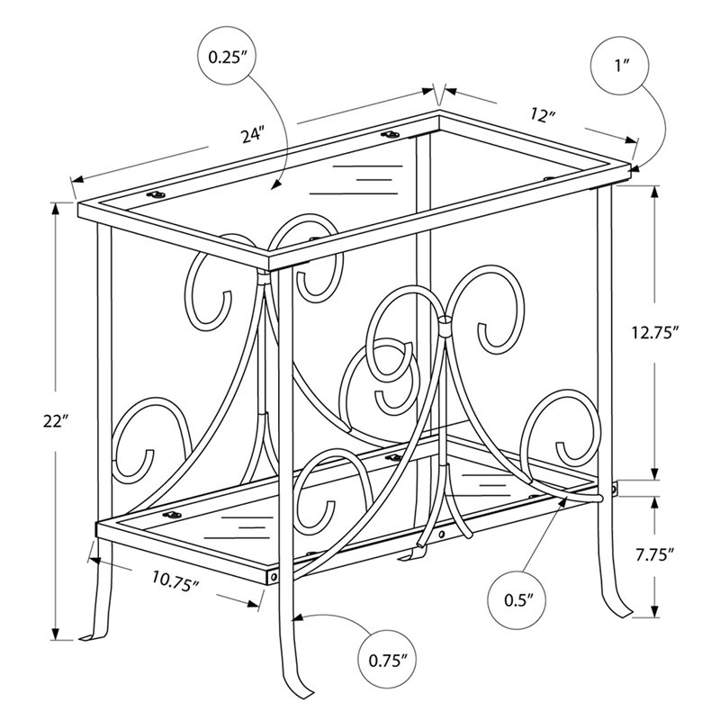 Home Square Metal Glass Top Accent End Table in Silver - Set of 2