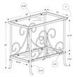 Home Square Metal Glass Top Accent End Table in Silver - Set of 2