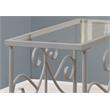 Home Square Metal Glass Top Accent End Table in Silver - Set of 2