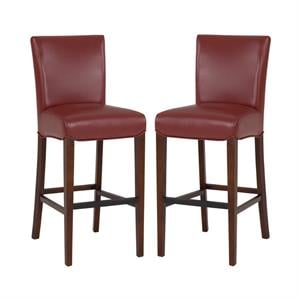 Home Square Milton 26&quot Counter Stool in Pomegranate Red - Set of 2
