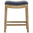Home Square 2 Piece Bonded Leather Counter Stool Set in Blue/Weathered Smoke