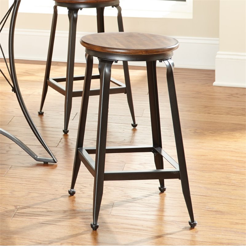 Home Square 24 inch Counter Stool in Brown Burnish Finish - Set of 2