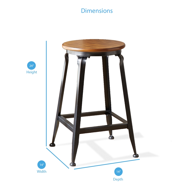 Home Square 24 inch Counter Stool in Brown Burnish Finish - Set of 2