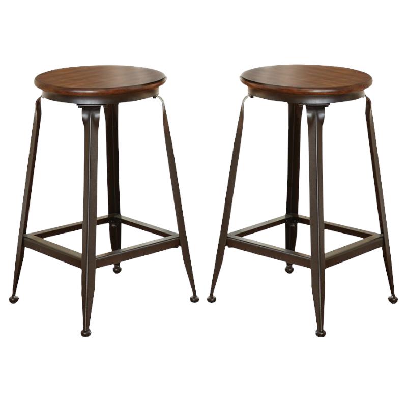 Home Square 24 inch Counter Stool in Brown Burnish Finish - Set of 2