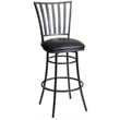 Home Square Commercial Metal Swivel Counter Stool in Black - Set of 2