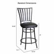 Home Square Commercial Metal Swivel Counter Stool in Black - Set of 2