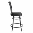 Home Square Commercial Metal Swivel Counter Stool in Black - Set of 2