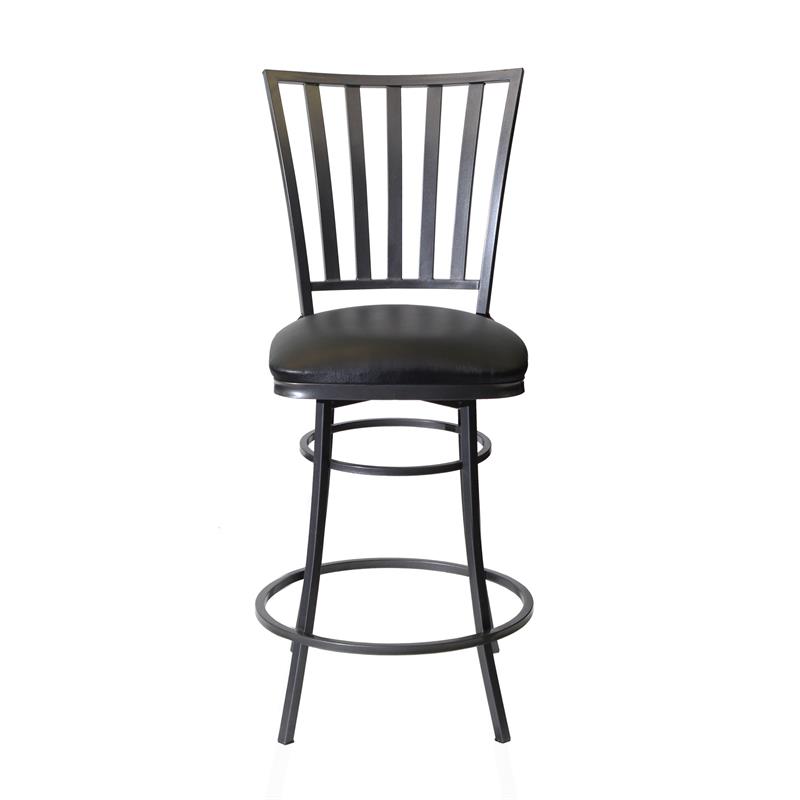 Home Square Commercial Metal Swivel Counter Stool in Black - Set of 2