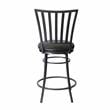 Home Square Commercial Metal Swivel Counter Stool in Black - Set of 2