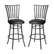 Home Square Commercial Metal Swivel Counter Stool in Black - Set of 2