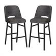 Home Square Commercial Grade Metal Barstool in Charcoal - Set of 2