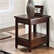 Home Square Crestline Chairside End Table in Mocha Cherry Finish - Set of 2