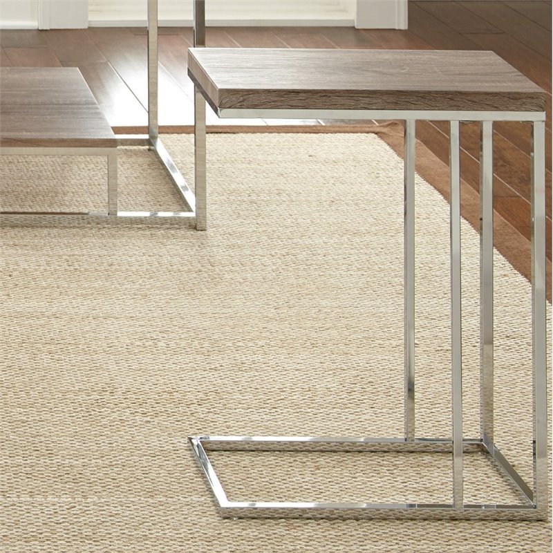 Home Square Chairside End Table in Brown Finish - Set of 2