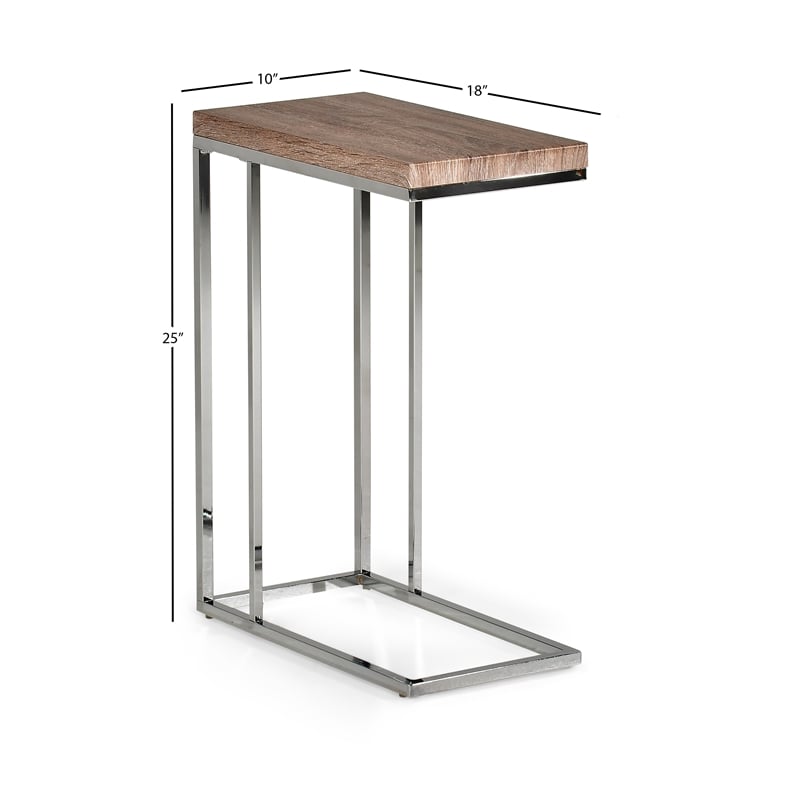 Home Square Chairside End Table in Brown Finish - Set of 2