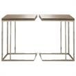 Home Square Chairside End Table in Brown Finish - Set of 2